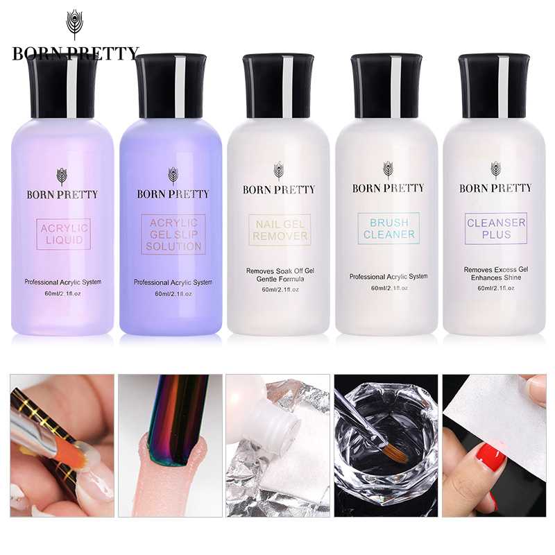 BORN PRETTY 60ml Nail Gel Remover Nail Liquid Slip Solution for Quick Building Gel Acrylic Nail Art Surface Shiny Cleanser Plus
