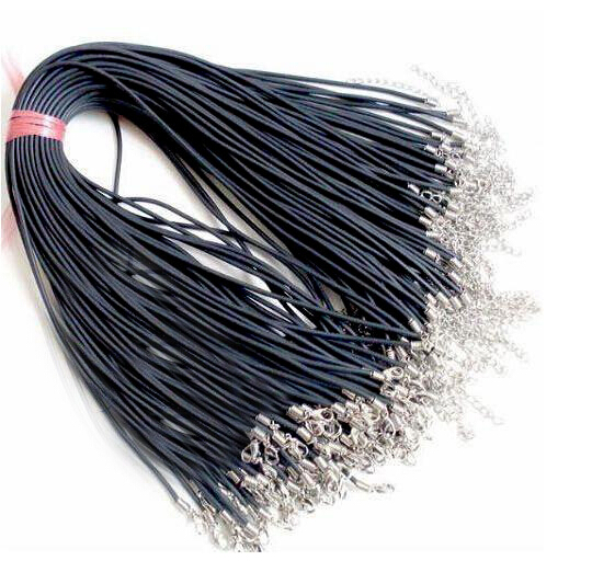 Ciseng 20pcs/lot Black Leather Cord Ropes Thread Length 45mm for Handmade Pendant Necklace DIY Jewelry Making Findings