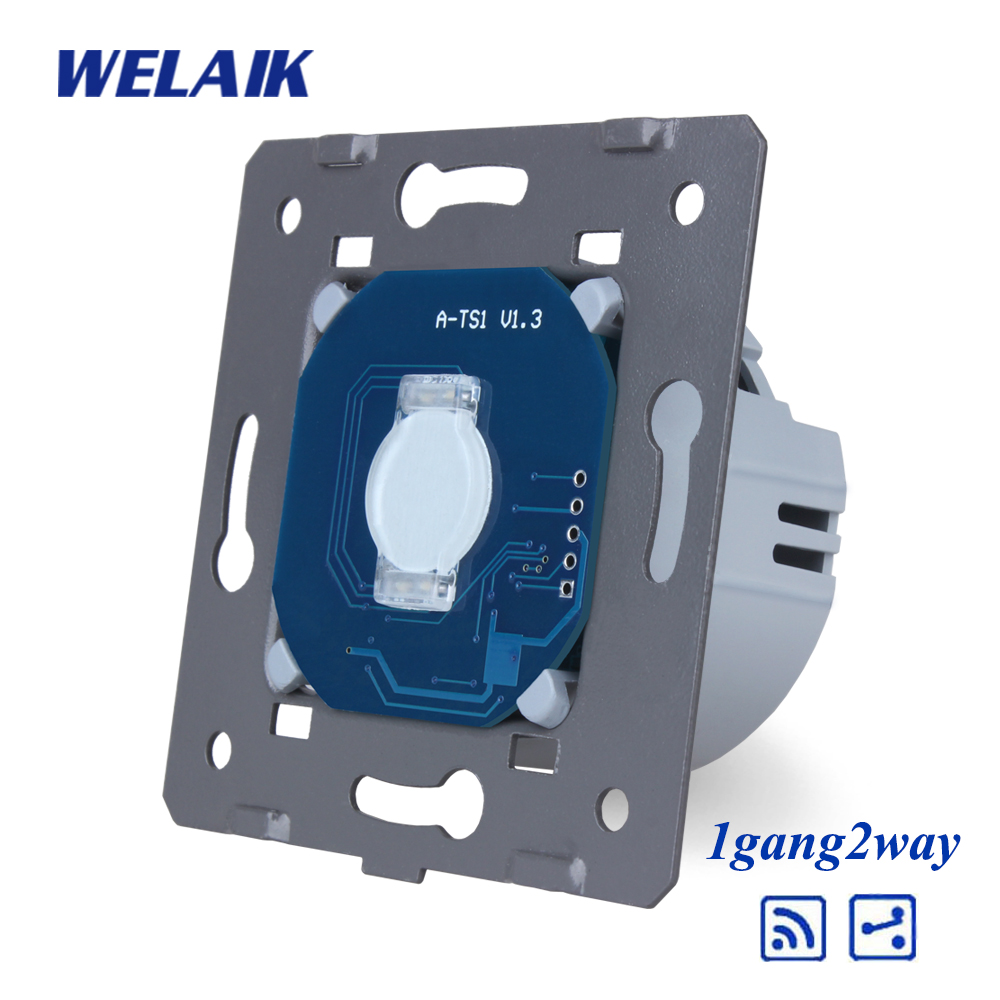 WELAIK-1 1Gang2Way Stairs Remote control RF Crystal Glass Panel Wall Touch Switch DIY Parts European Light Switch AC250V A914