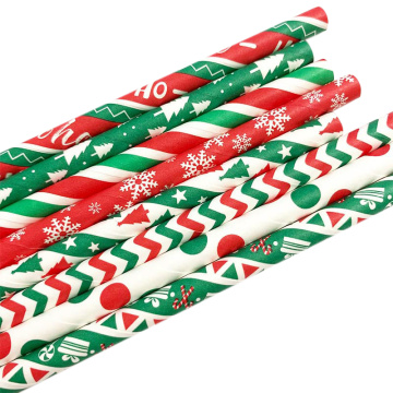 25pcs Christmas Paper Straws Snowflake Drinking Straw Merry Christmas Decorations for Home 2020 Xmas New Year Party Supplies