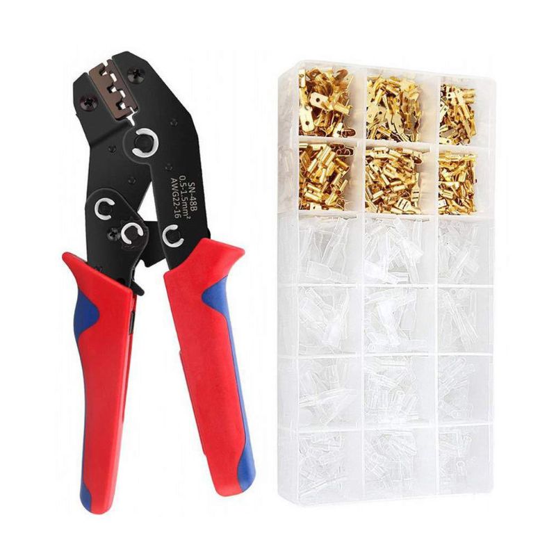 SN-48B Crimping Tool 600pcs 4.8/6.3 Plug Terminal Crimper Crimping Pliers Wire 0.5-1.5mm Hand Tool