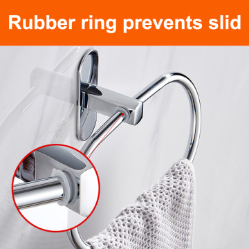 Towel Ring Hand Towel Holder Oval/Circle Stainless Steel Towel Rack Black Bath Bathroom Kitchen Accessories Silver Wall Mounted