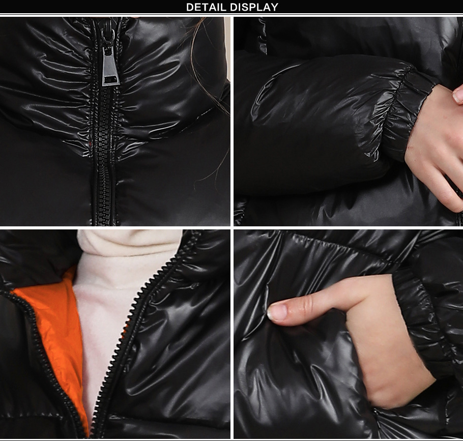 Zipper Short Puff Jacket for Women