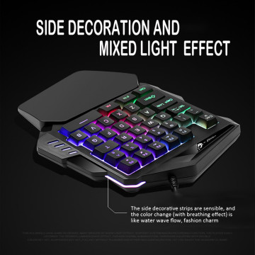 K13 One handed Membrane Gamer 35 Keys Keyboard Backlit Single Hand Gaming Keypad PC Gamer Keyboards Mini Teclado For Laptop