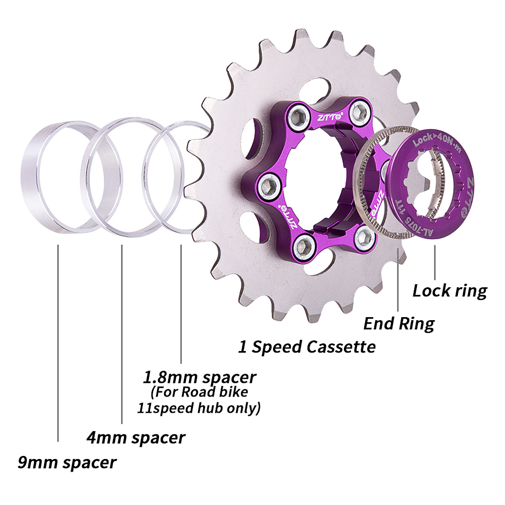 MTB Bicycle Cassette Sprocket Gear Freewheel 16T/17T/18T/20T Single Speed Freewheel Bicycle Accessories