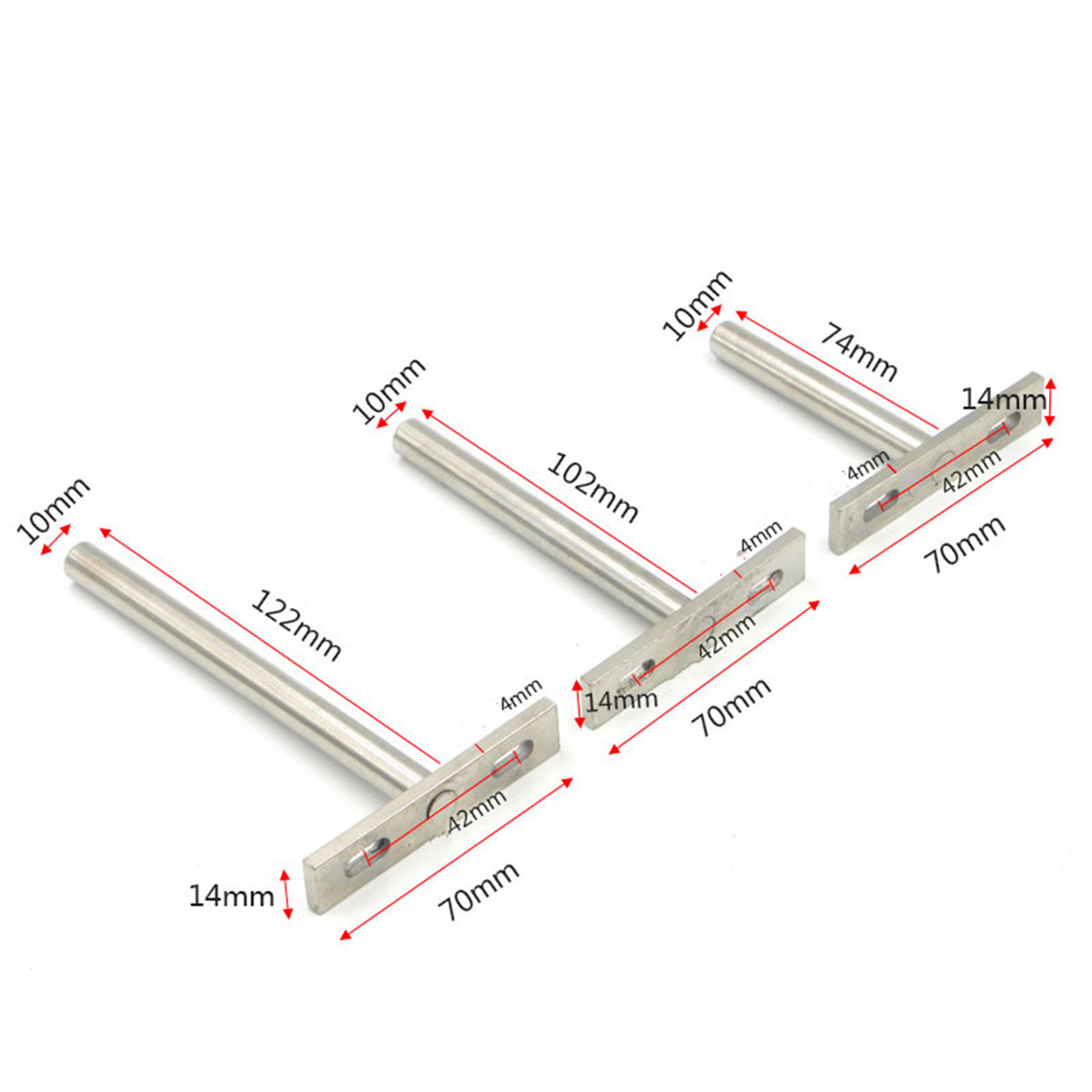 10 x 3/4/5 inch Heavy Tool Concealed Floating For 20-30mm Thickness Wall Shelf Support Metal Brackets Cold Rolled Steel