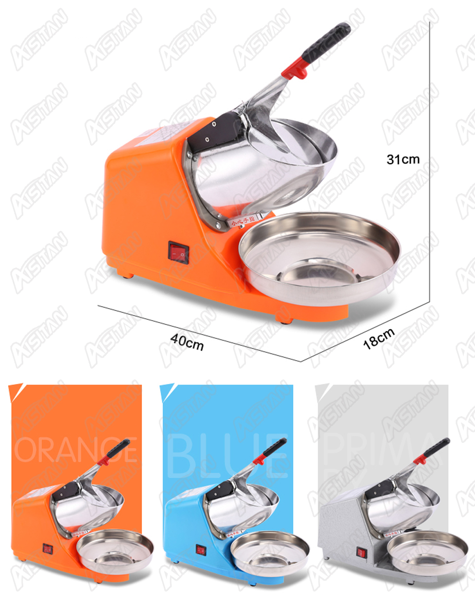 HD109 Aistan Ice Shaver and Snow Cone Machine Premium Portable Ice Crusher and Shaved Ice Machine with Free Ice Cube Trays