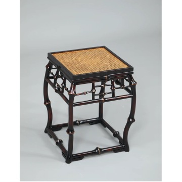 Black Lacquer Bamboo Drum Seat