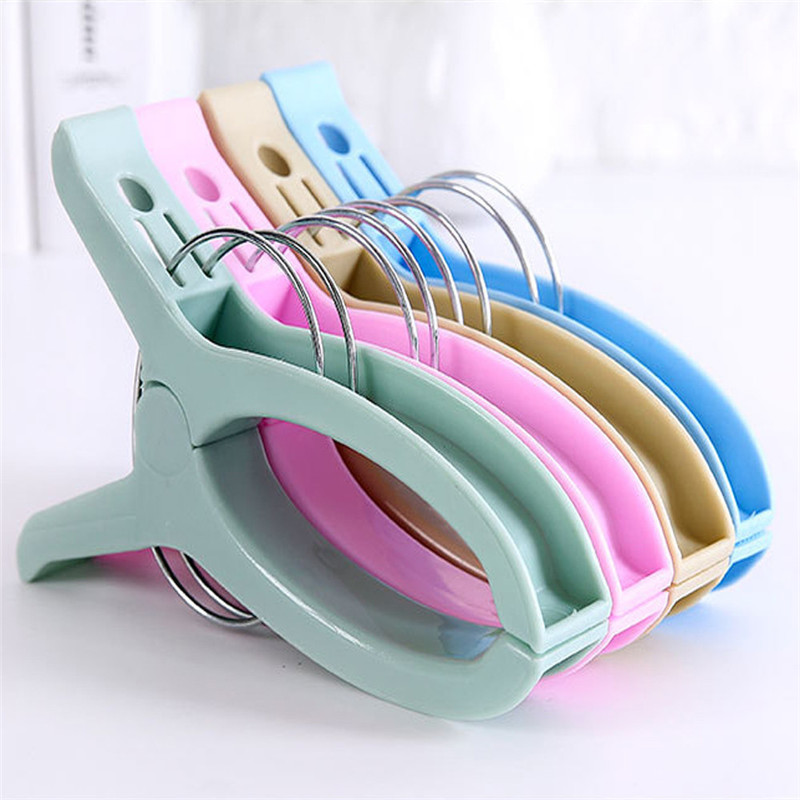 1PC Large Bright Colour Plastic beach towel clip Pegs Clips To Sunbed Quilt decorative clothespins clothes pegs mini gadget C50