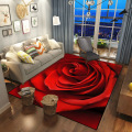 3D Rose Flower Printing Carpets Home Pink Red Wedding Area Rug Valentine's Day Decor Carpet Couple Surprise Gift Floor Mat/Rugs