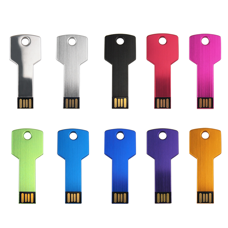 Metal Pen Drive Key USB Flash Drive 2.0 4GB 8GB 32GB 16GB Storage Device 128MB Memory Stick Engrave Gifts(over 10pcs Logo Free)