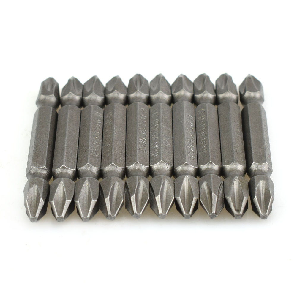 NEWACALOX 10PCS PH2 Electric Screwdriver Bit Set Bits Hex Shank Magnetic Alloy Steel For Cross Head 60mm 1/4 inch