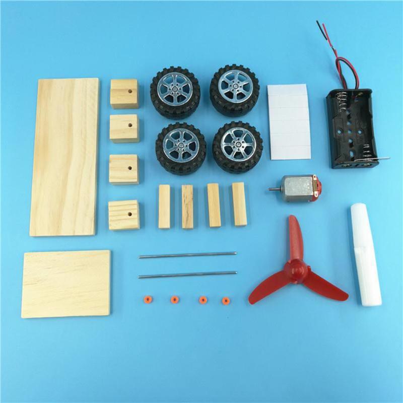 Diy Electric Wind Car Assembled Puzzles Science Experiment Kits Educational Mini Model Early Learning Toy Kid Science Toys Gif