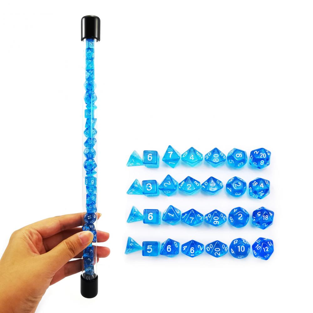 Gem Blue Polyhedral Rpg Mini Dice 28pcs Tube 1