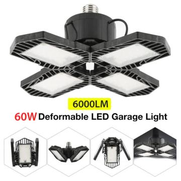 60W Triple LED Garage Light Waterproof Trilights Deformation High Bay Lighting Industrial Lamp 6000 Lumens LED Night Light