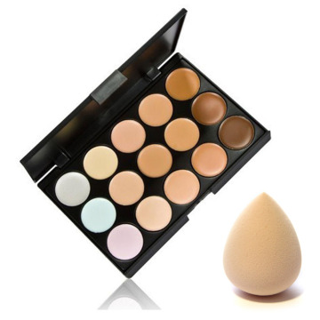 15 Colors Contour Palette Face Cream Makeup Concealer Palette & Sponge Cosmetic Puff Makeup Set Tool Hot Selling New Quality