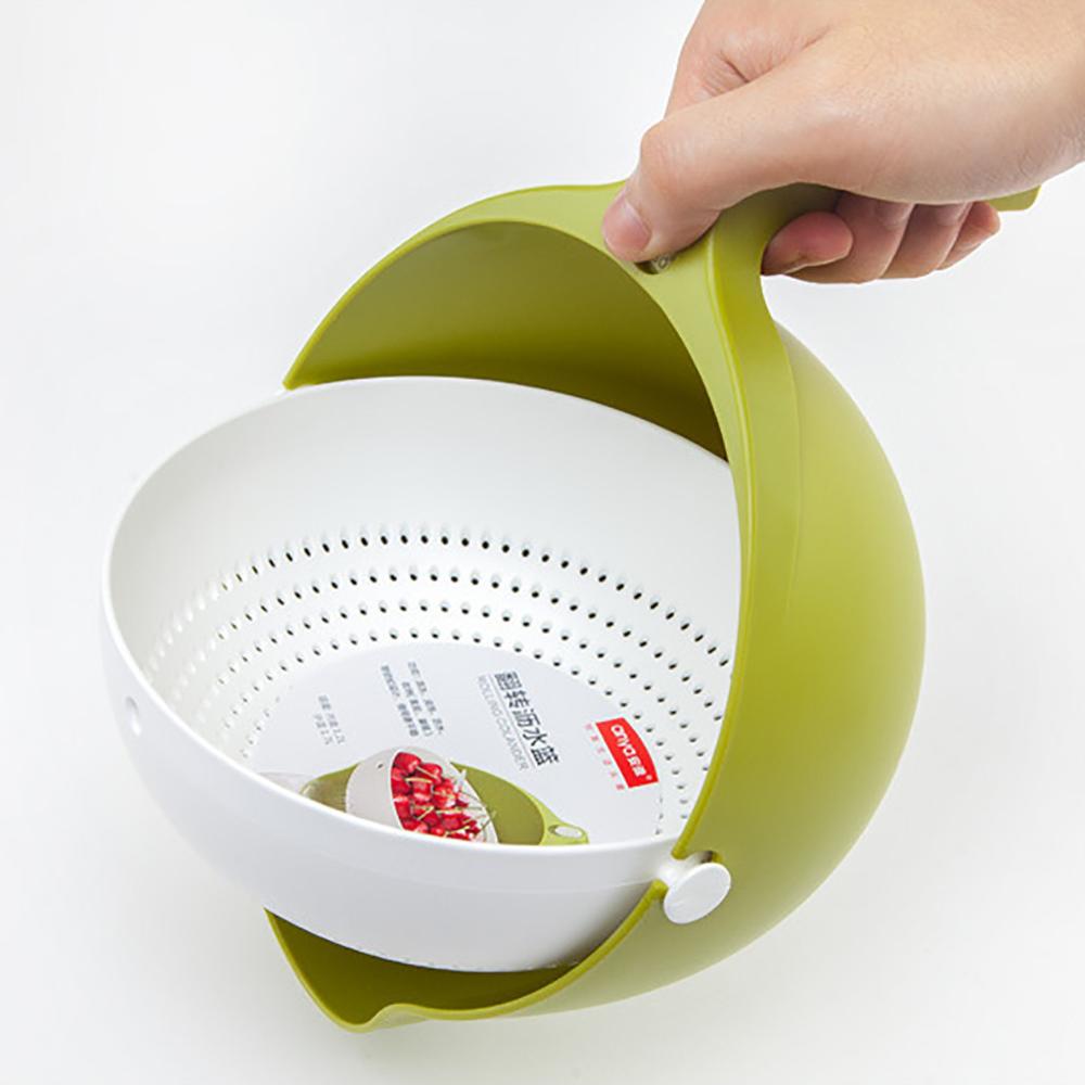 Double Drain Basket Bowl Washing Kitchen Strainer Vegetables Fruit Noodle Fashion Wash Kitchen Tools Kitchen Accessories L*5