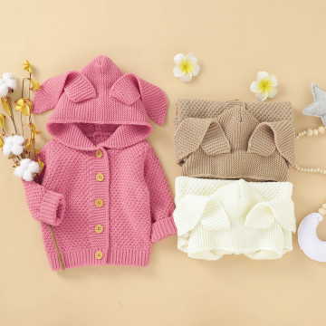 Newborn Infant Sweater Kids Baby Girls Boys Autumn Winter Jacket Keep Warm Coat Wool Knit Outwear Hooded Sweater Fashion Costume