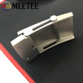 Meetee 1pc 35/38mm Pure Titanium Belt Buckles Anti-allergy Toothless Roller Automatic Buckle Belts Head Clasp DIY Leather Craft