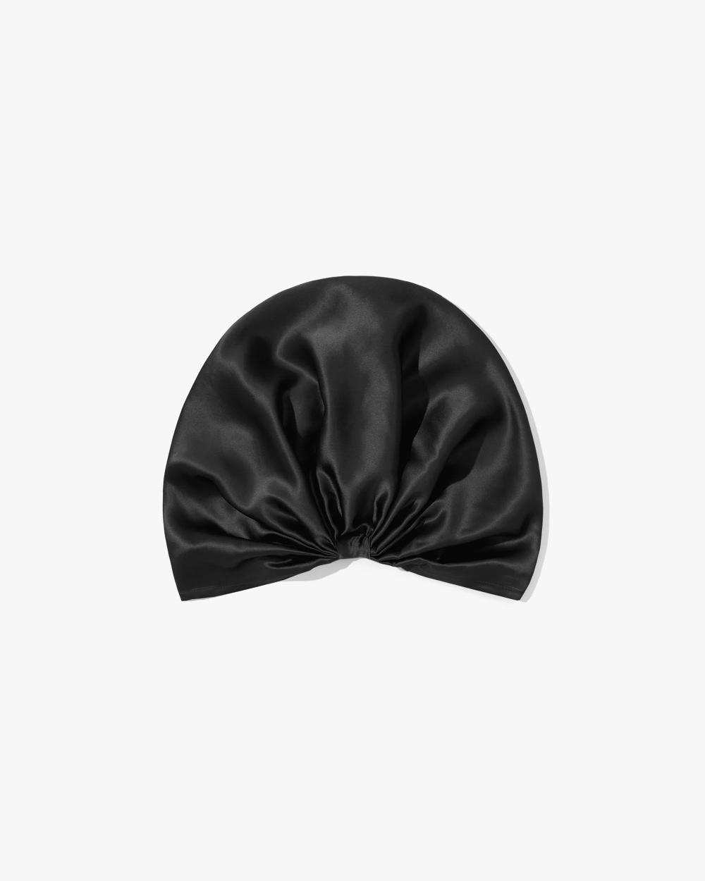 Classic Pleated Silk Sleep Cap Pure Mulberry Silk 19 Momme Hair Turban Sleeping Cap for Curly Thick Hair Types Night Bonnet with