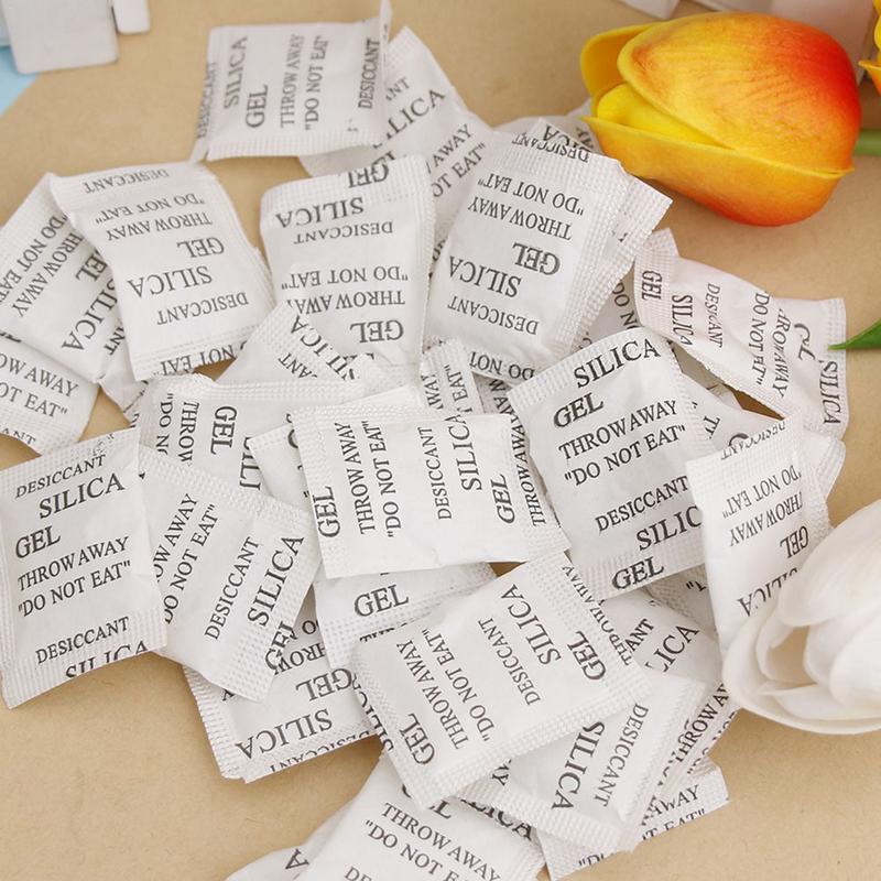 50PCS Desiccant 1g Silicone Silica Gel Moisture-Proof Bead Moisture Absorber Bags