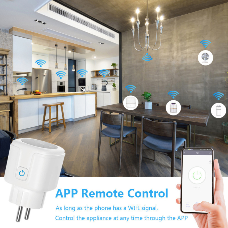 WIFI Wireless Remote Socket EU Plug Smart Timer Smart Life Voice Control Fire Retardant Smart Power Socket For Alexa Google Home