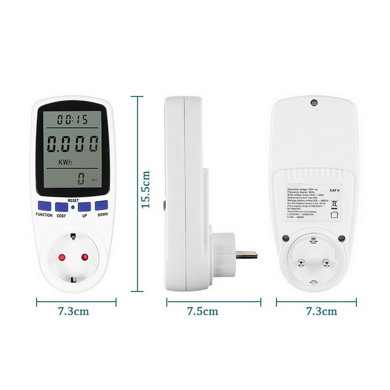 Power Meters 220v digital wattmeter eu energy meter watt monitor electricity cost diagram Measuring socket analyzer
