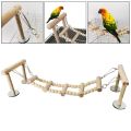 Wooden Bird Perches Stand Toys Parrot Swing Climbing Ladder Parakeet Cockatiel Lovebirds Finches Play Gyms Playground