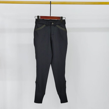 Versatile Black Boys' Fitness Equestrian Pants For Riding