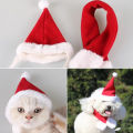 2019 New Pet Cat Dog Puppy Santa Hat Scarf Set Christmas Xmas Holiday 2Pcs Outfits Apparel US Stock