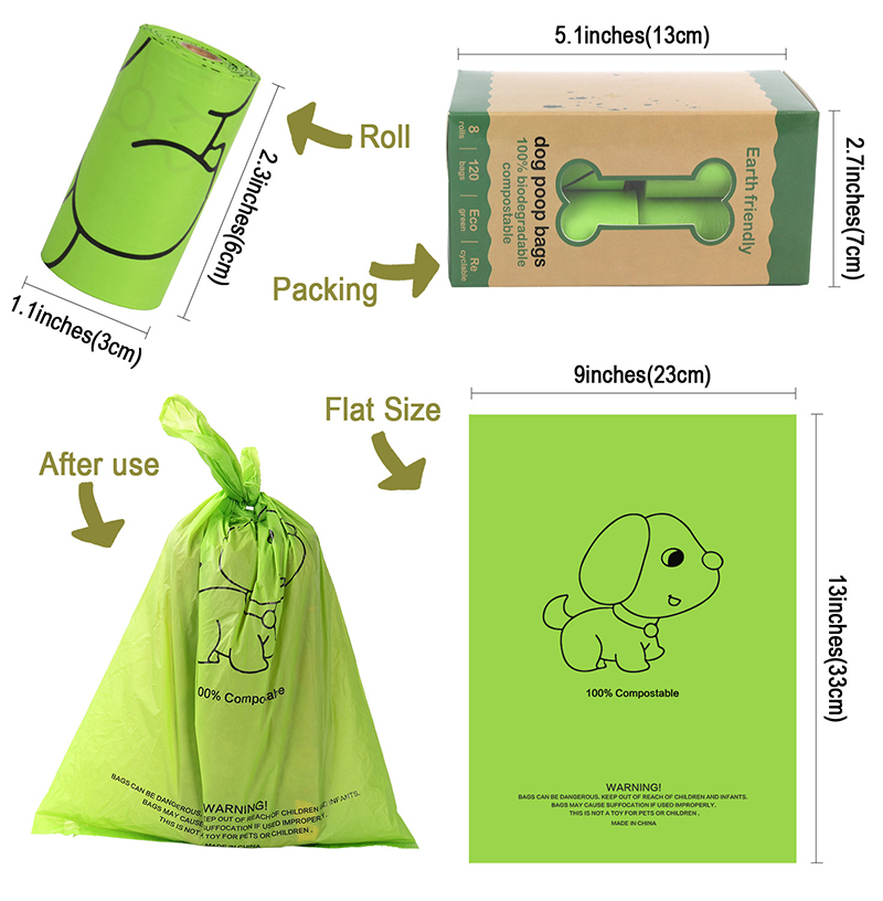 Benepaw Biodegradable Dog Poop Bag Durable Odorless Leakproof Pet Waste Bags Easy To Tear Off 120 Counts/ 60 counts