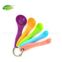 5 Piece Multi Colored Plastic Measuring Spoons Set