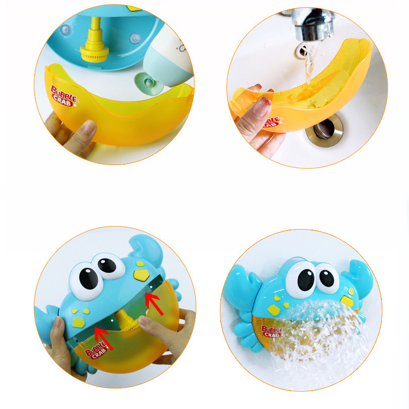 Children's Bath Automatically Spit Bubble Toy Bathtub Soap Automatic Music Bubble Machine Crab Frog Baby Bathroom Play Toys