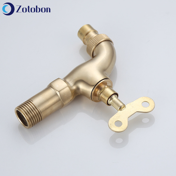 ZOTOBON Copper Single Cold Faucet Washing Machine Tap Wall Mounted Bibcock Kitchen Sink Taps Bathroom Basin Mop Faucets F313