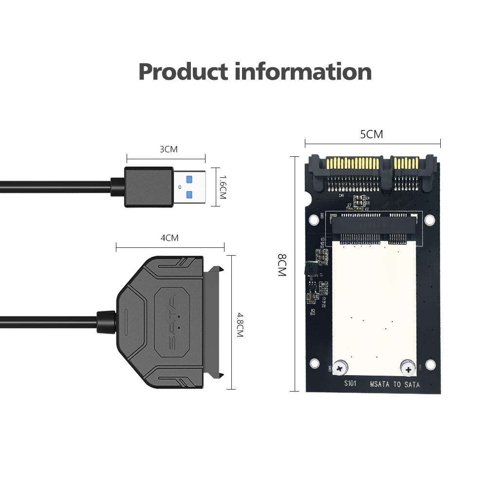 ZOMY SATA Cabels Mobile Hard Drive SSD 2.5'' mSATA To USB ssd Transfer Cables Stand By Adapter Data Cables SATA Interface