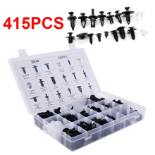 415Pcs 18 Size Auto Fastener Clip Mixed Car Body Push Retainer Pin Rivet Bumper Door Trim Panel Retainer Fastener Kit