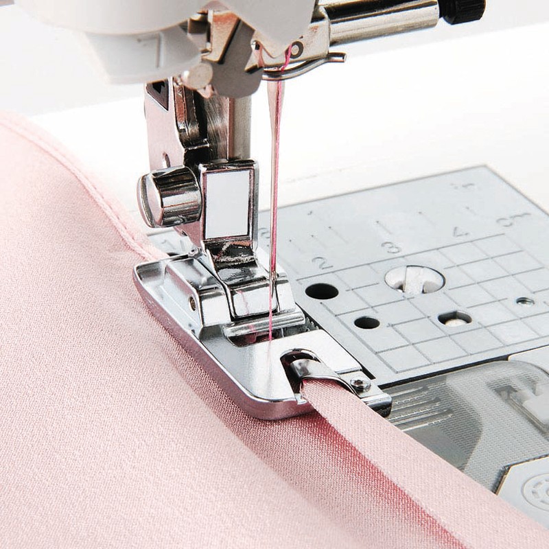 Mrosaa Rolled Hem Foot For Brother Janome Singer Silver Bernet Metal Foot Patchwork Hem Feet Sewing Machine Accessories Tools