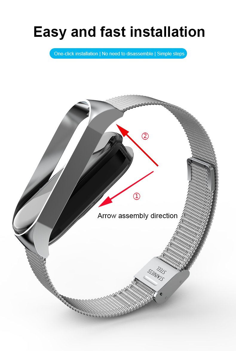 Strap For Xiaomi Mi Band 5 Stainless Steel Wristband Metal Bracelet Replacement For Xiaomi Band 5 Strap MiBand 5 Wrist Strap