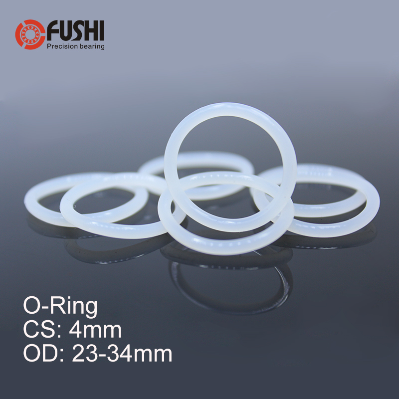 CS4mm Silicone O RING OD 23/24/25/26/27/28/29/30/31/32/33*4 mm 50PCS O-Ring VMQ Gasket seal Thickness 4mm ORing White Red Rubber