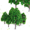 12Pieces Green Plastic Model Trees Train Railroad Park Garden Scenery Landscape Scenery DIY 1/50 Scale Trees Toys