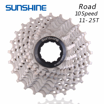 SUNSHINE Road Bike Freewheel 10S 11-25T Bicycle Flywheel Steel 10 Speed Cassette Sprocket Compatible for Parts SHIMANO 5700 k7