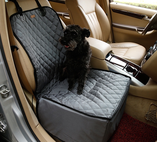 3 Colors 2 in 1 Functional Deluxe Single Car Front Seat Kennel Cover Nylon Waterproof Non-Slip for Cat Dog Pet Travel Outdoor