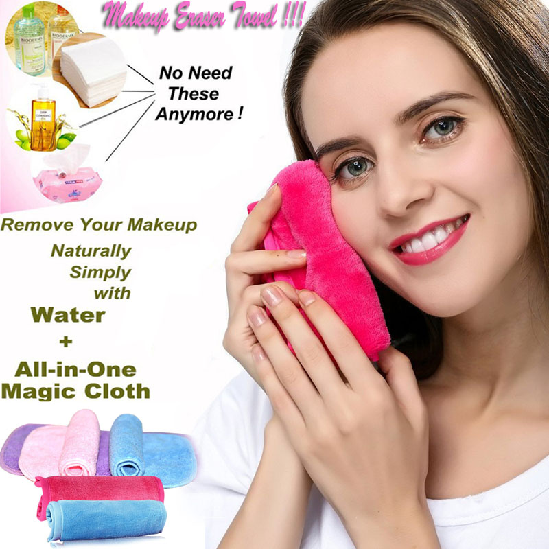 40*17cm Microfiber Makeup Remover Reusable Makeup Eraser Towel Remover Wipes No Need Cleansing Oil