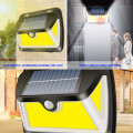 163 COB LED Solar Light PIR Motion Sensor Outdoor Solar Lamp IP65 Waterproof Wall Light Sunlight Powered Garden street light