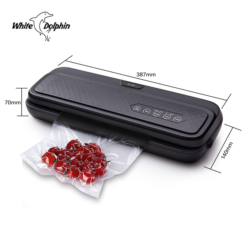 White Dolphin Food Vacuum Sealer Machine 220V 110V For Food Saver With 10PCS Bags Home Electric Vacuum Sealer Packaging Machine