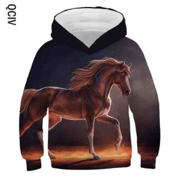 Autumn Winter hot sale Fantasy horse Kids Boys Girls Hoodie Clothes Clothing Hoodies Boy Girl Sweatshirts polyester Hoodied