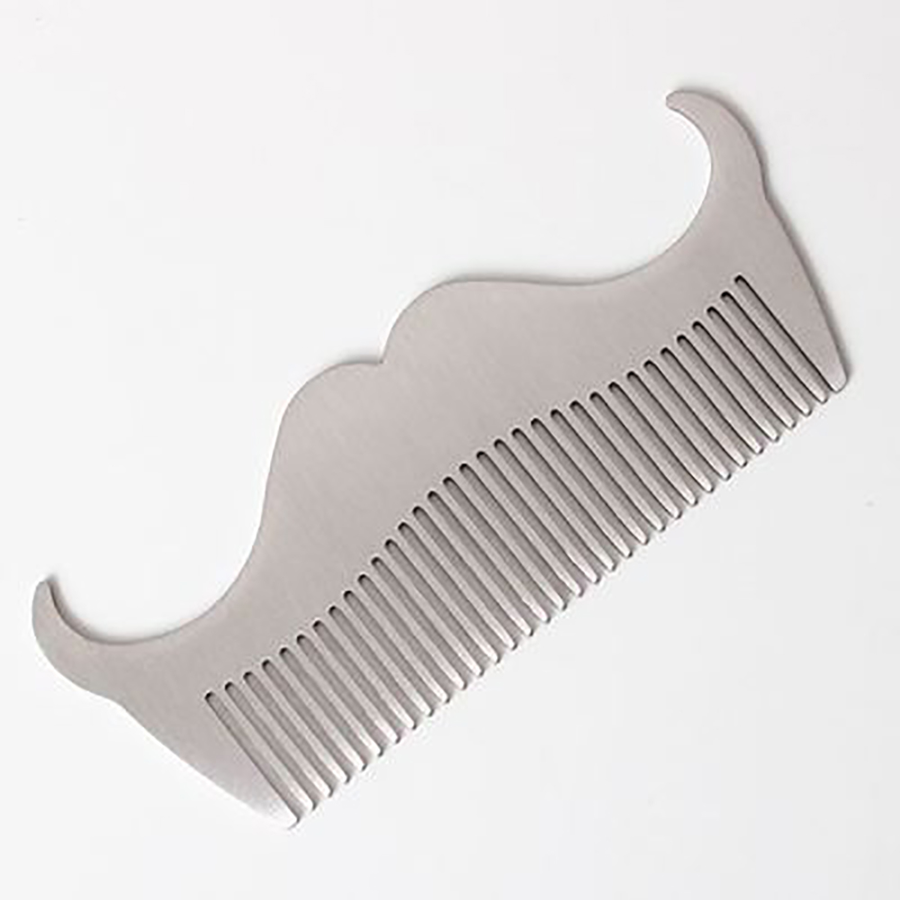 Stainless Steel Beard Comb Anti-Static Mustache Creative Hairdressing Brush Barber Shop Styling Tool 10*4*0.2cm