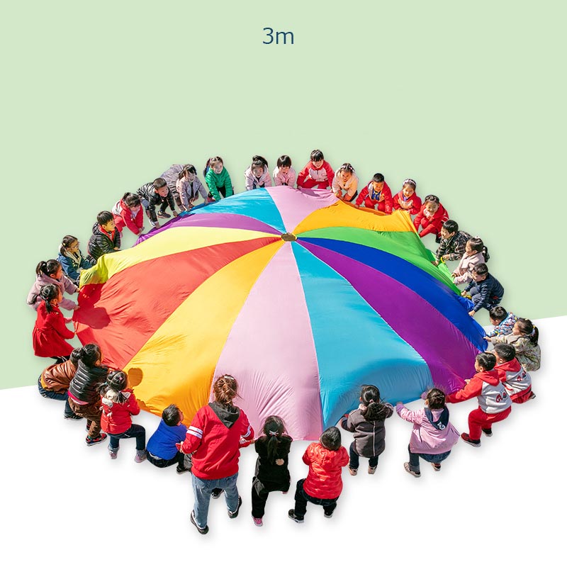 Children's outdoor toys Rainbow Umbrella playing Gopher group game prop Sensory Training equipment