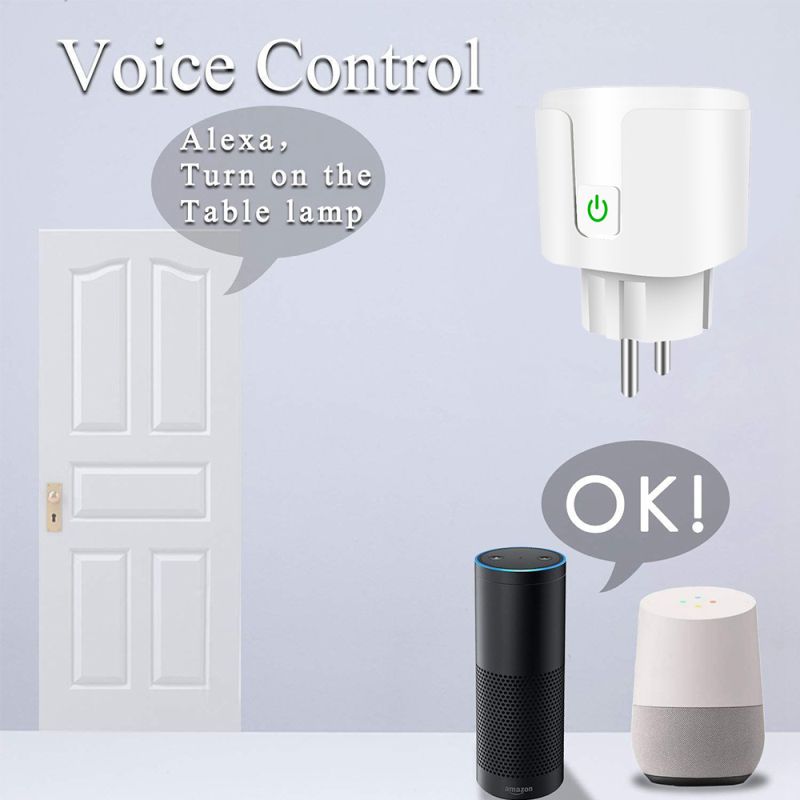 WiFi Smart Wireless Plug EU Adaptor Remote Voice Control Power Energy Monitor Outlet Timer Socket Work With Alexa Google Home