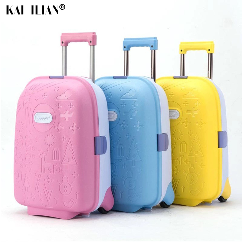 16 inch kid's suitcase on wheels children Trolley luggage carry on cabin suitcase Cute for girl travel small bag rolling luggage